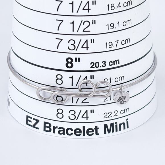 Vintage Sterling Silver 925 Infinity Bangle Bracelet | Adjustable Wire | 8.25" - Picture 5 of 7